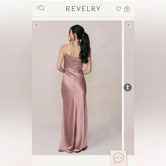Revelry Satin Skye Dress in Rose Quartz - Picture 2 of 3